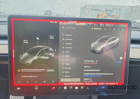 2022 Tesla Model Y z USA, uszkodzony, nr VIN 7SAYGDEF6NF567957